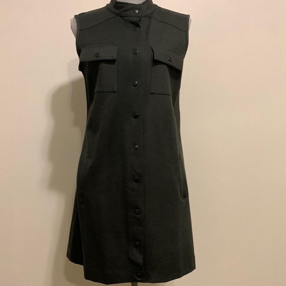 Dark green Yest dress( rich suede look and feel)
